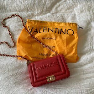 Red leather Valentino cross-body bag